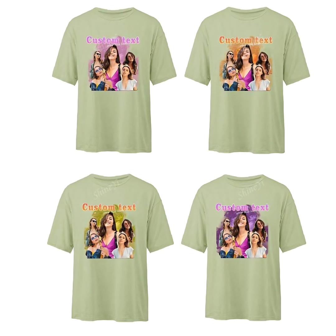 Gepersonaliseerd 5 foto's Boyfriend Girlfriend Shirt