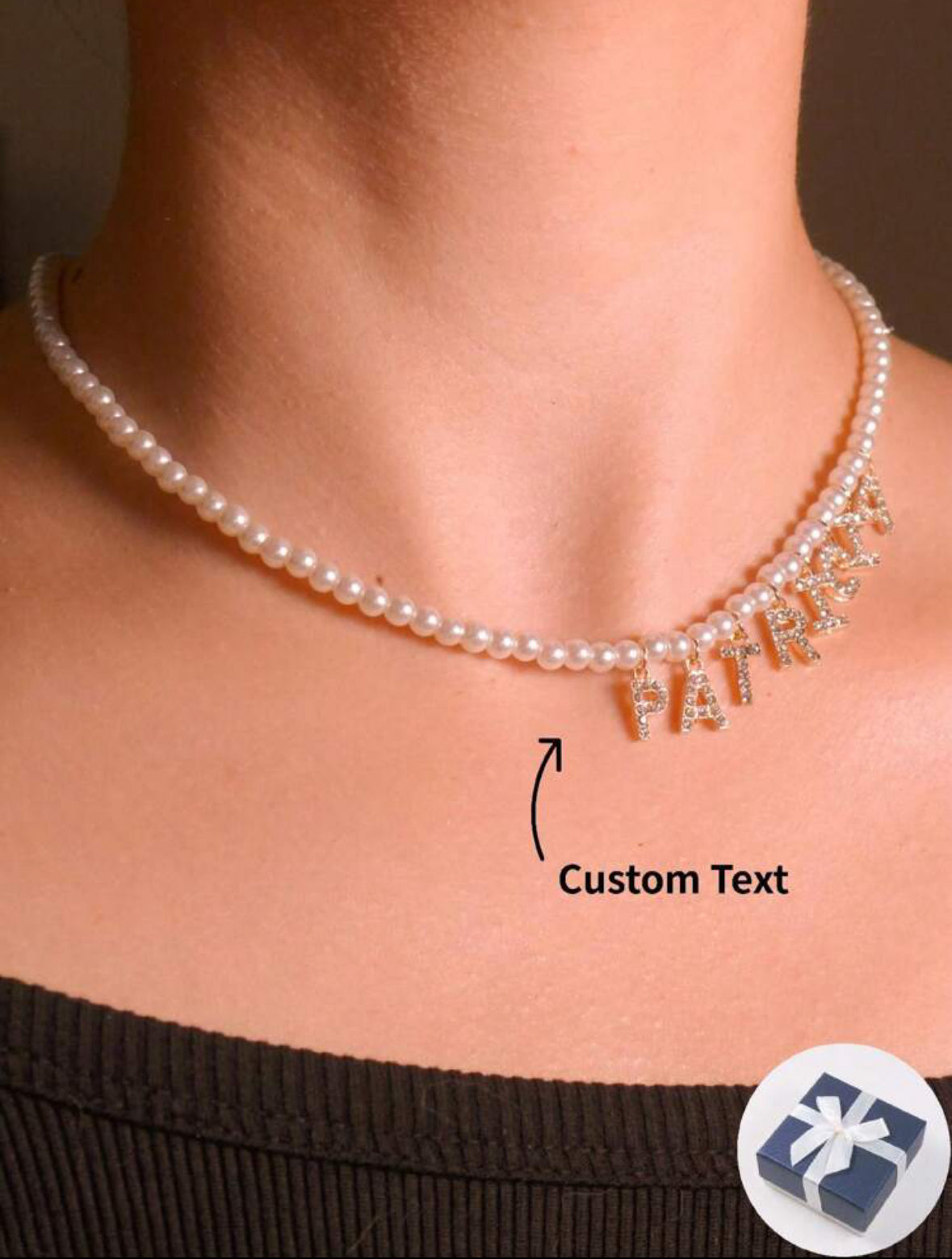 Gepersonaliseerde Parelketting met Diamanten